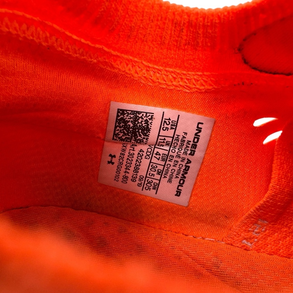 Under Armour HOVR Phantom RN Running Shoes Men’s Size 12.5 Orange Neon - Picture 12 of 12